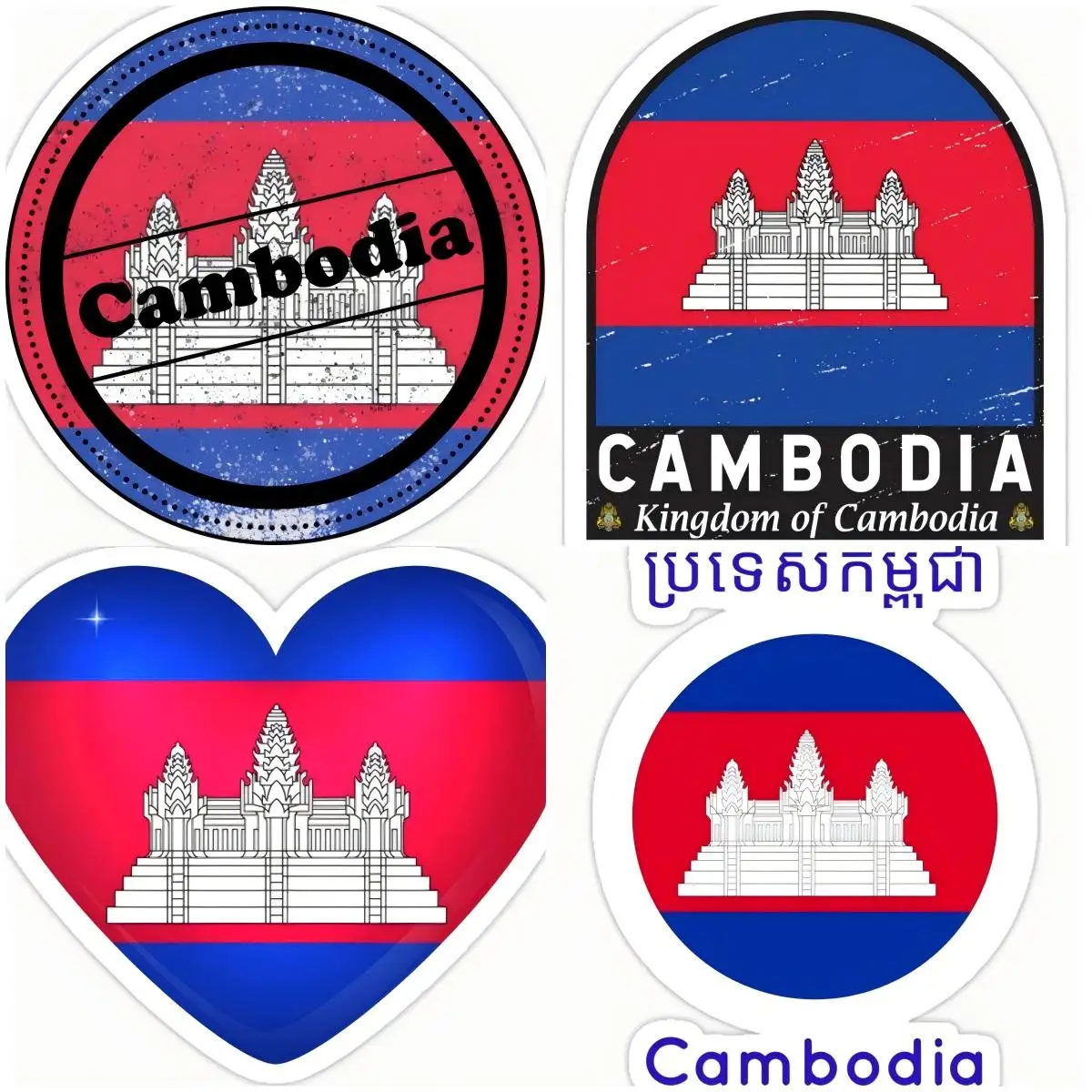 

Cambodia Flag Sticker Cartoon Bumper Decal Laptop Personality Van Car Stickers Motorcycle Decoration
