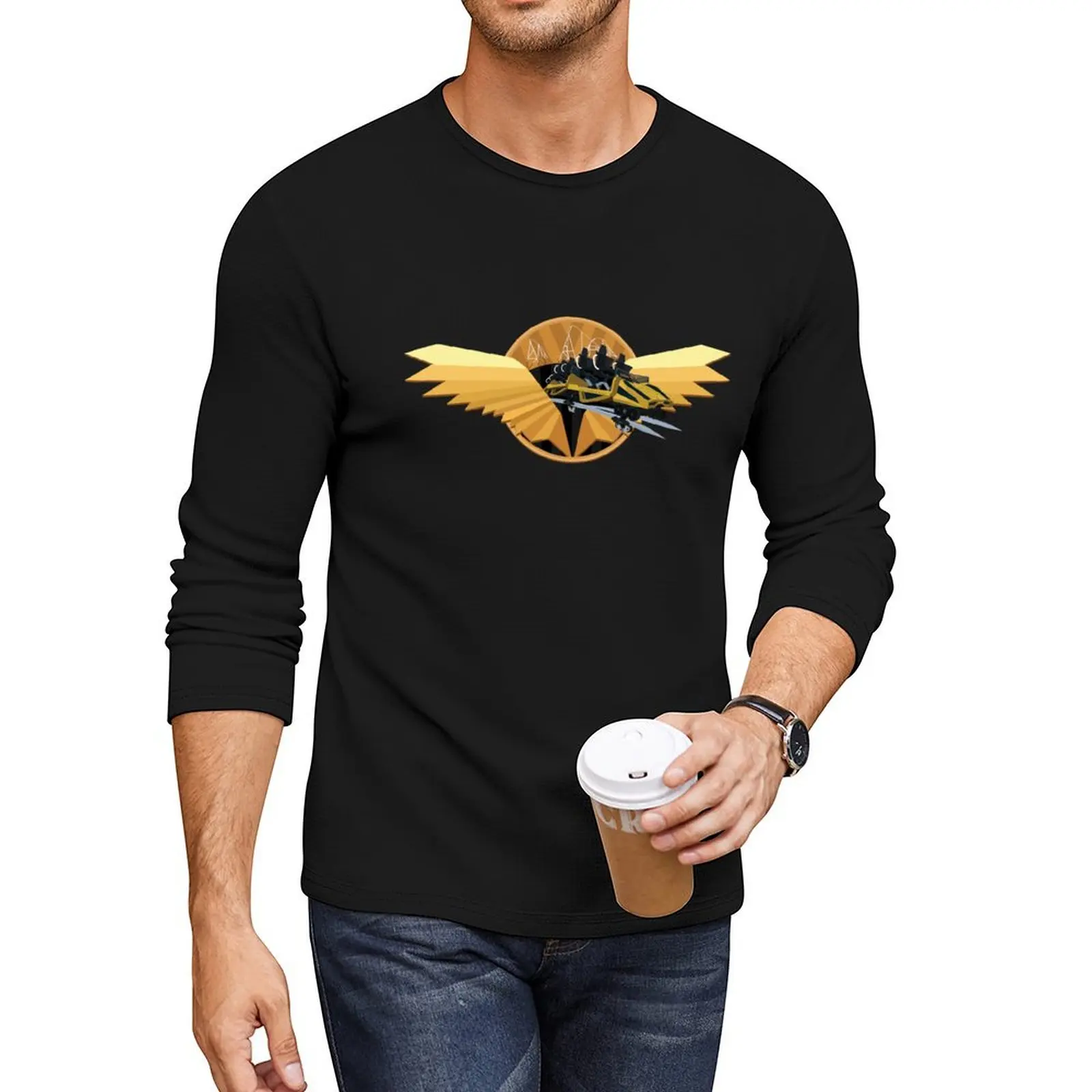 

Hyperia Thorpe Park Wings Design Long T-Shirt t-shirts man funny t shirt vintage clothes oversized t shirts for men