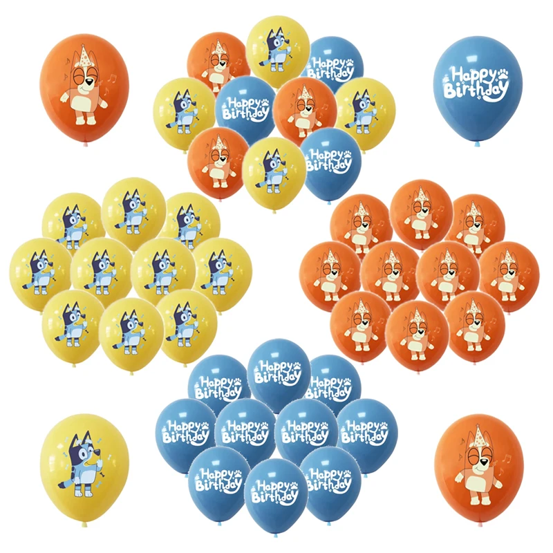 Juego de globos de látex Bluey Bingo, suministros para fiestas, fiesta de cumpleaños para niños y niñas, decoraciones para fiesta de Baby Shower, juguetes para niños, juguetes clásicos, 10 Uds.