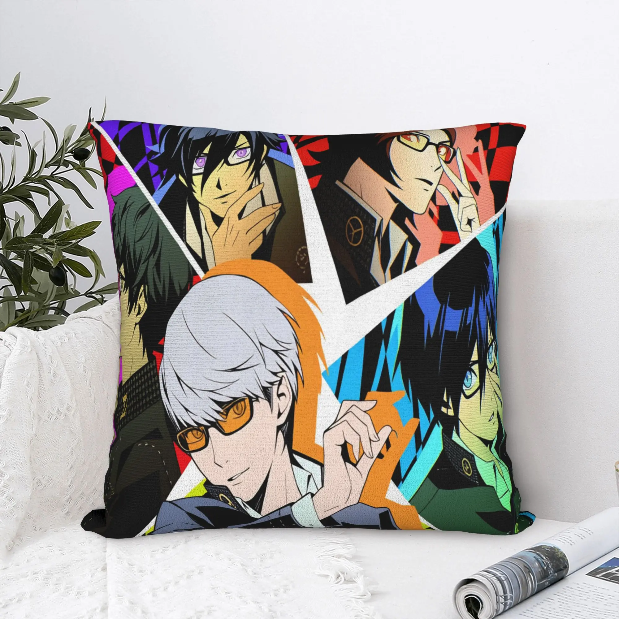 Pillow Case ATLUS P-Personas 2 Fanart Square  Pillow Cover For Living Room Chair Novelty Pillowcases