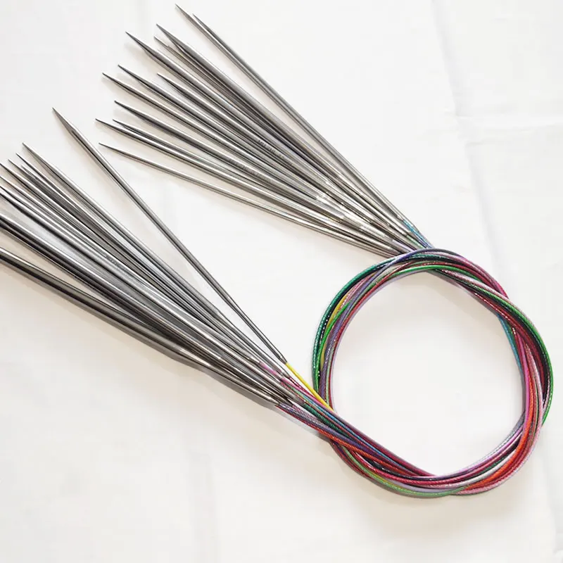 Mu Weaving Generation 80cm Spitzringnadel Metall-Fixierring Pulloverkragen Ärmel DIY Stricken – Detail 8