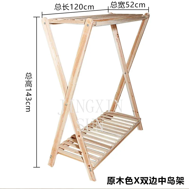Clothing store decoration solid wood bilateral floor-to-ceiling mid-island shelf
