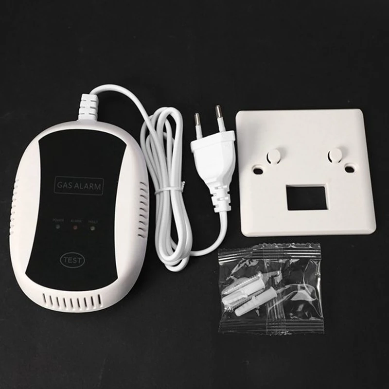 1 Pcs 80DB 433Mhz Drahtlose Natürliche Gas Detektor Hohe Empfindliche Warnung Smart Home EU Stecker