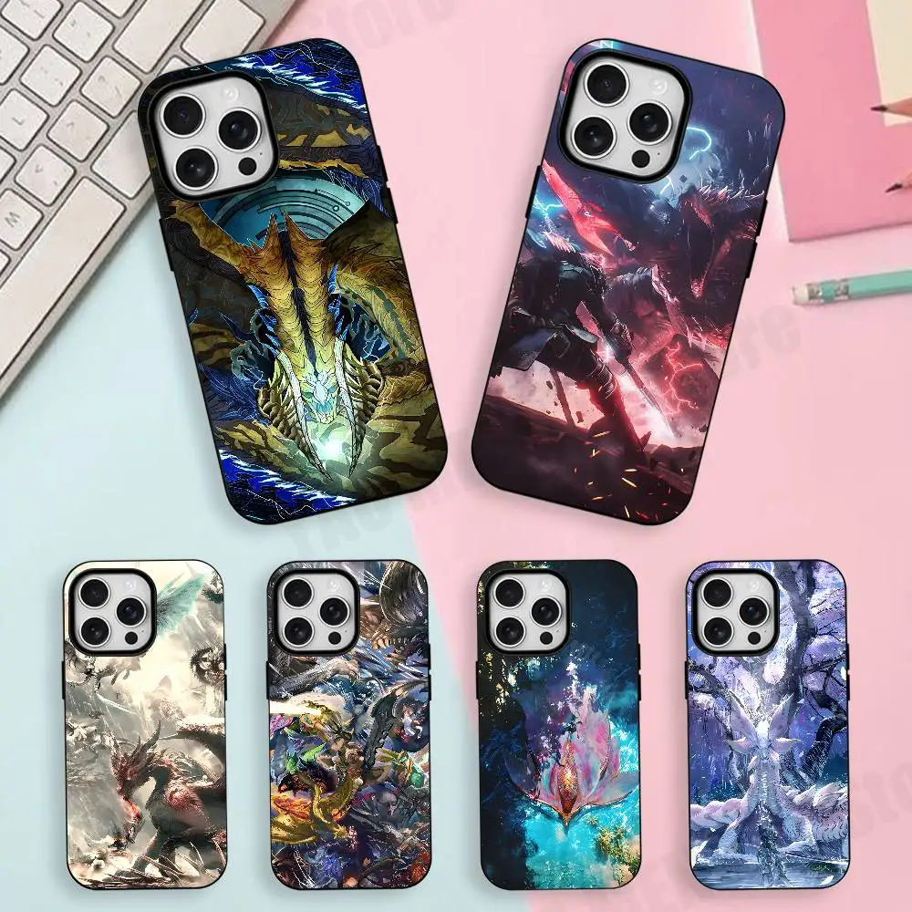 

H-Hunter M-Monsterr Matte Magnetic For Case For iPhone 17,16,15,14,13,12,11 Pro Plus Mini Max Frosted Cover