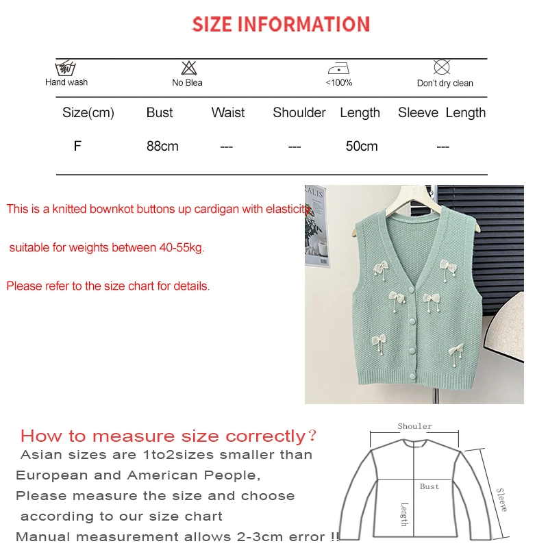 HELIAR Women Single-breasted Cardigan Bowknot Sweet Sweater Vest Sleeveless Knitted Vest Casual Office Waistcoat Autumn Winter