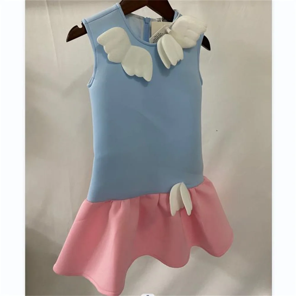 Summer New One-piece Wedding Children Kid Baby Girl Dress Party Wings