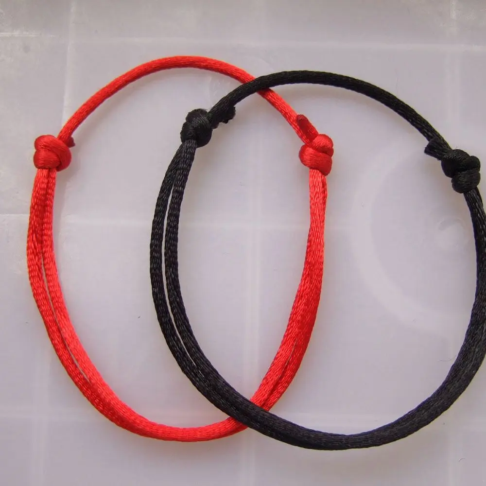 Fashion Bangle Handmade Unisex Red&Black Lucky String Kabbalah Bracelet Adjustable