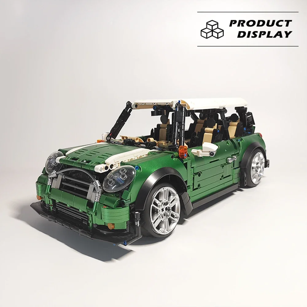 Beroemde Auto Klassieke Model Bouwstenen Groene Weg Mini Auto Technische Modulaire Stad Bakstenen Mode Plastic Speelgoed Voor Kinderen Geschenken