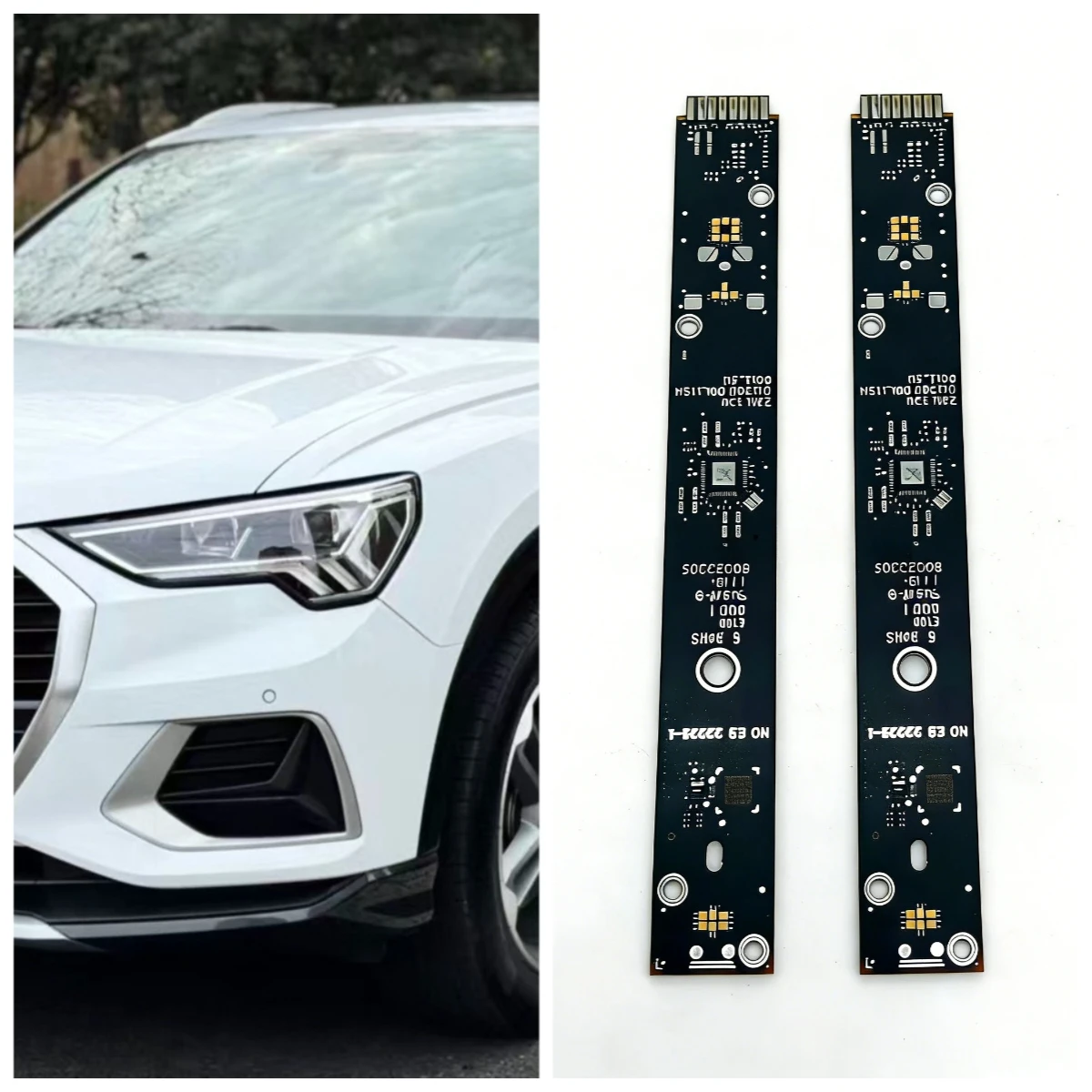 White LED DRL Board OEM 83A941475 For Audi Q3 2019-2024 LED Headlight Replacement Parts With Angel Eyes & Turn Signal