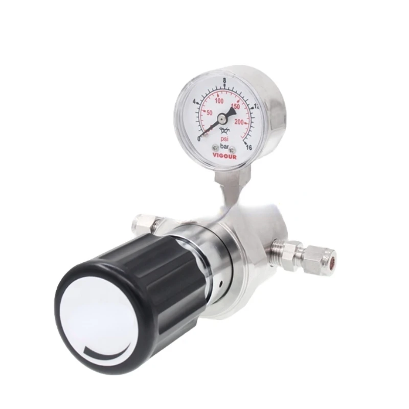 Stainless steel High pressure mini air pressure regulator with gauge