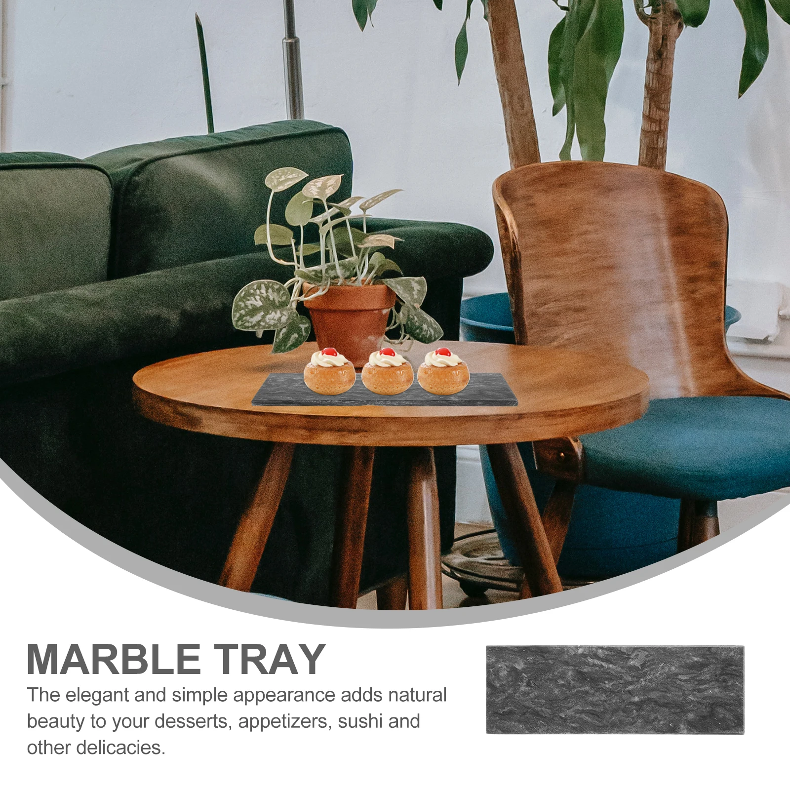 

Поднос из натурального мрамора, большая емкость, сервировочный поднос для фруктовых десертов для закусок, тортов, закусок, суши-дисплея, домашней вечеринки, свадьбы, отеля