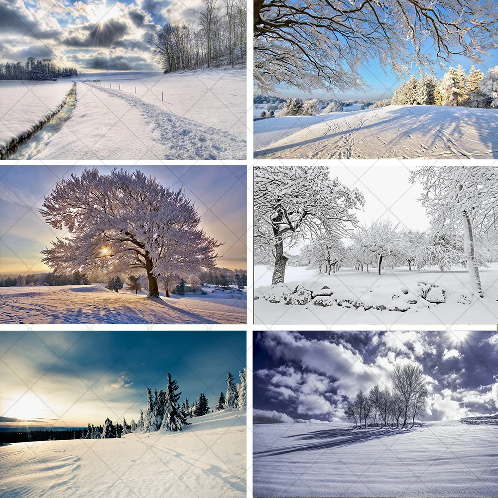 

﻿ Winter Forest Background for Photography Supplies Snow Scenery Snowflake Natural Landscape Backdrop Photo Props Decoration