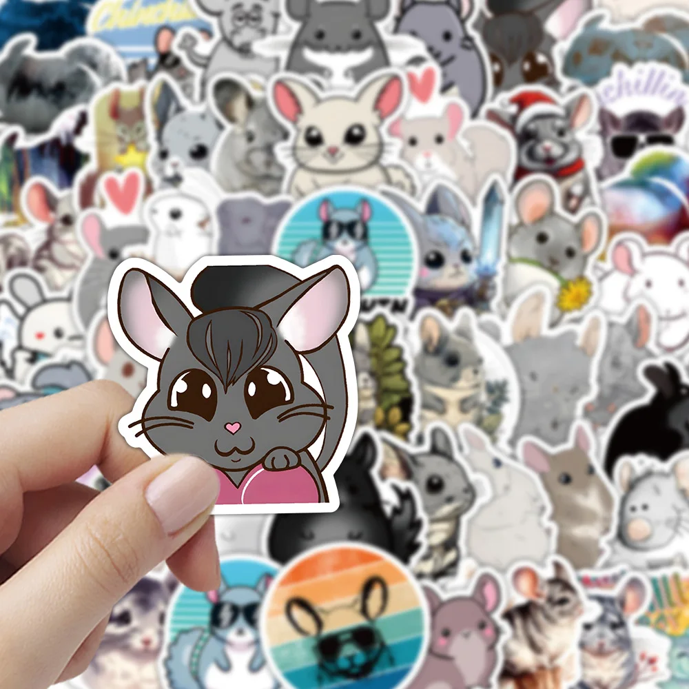 

10/60PCS Cute Chinchilla Animal Graffiti Stickers Kawaii Chinchillas Cartoon Decal Notebook Phone Guitar Helmet Fridge Kid Toys