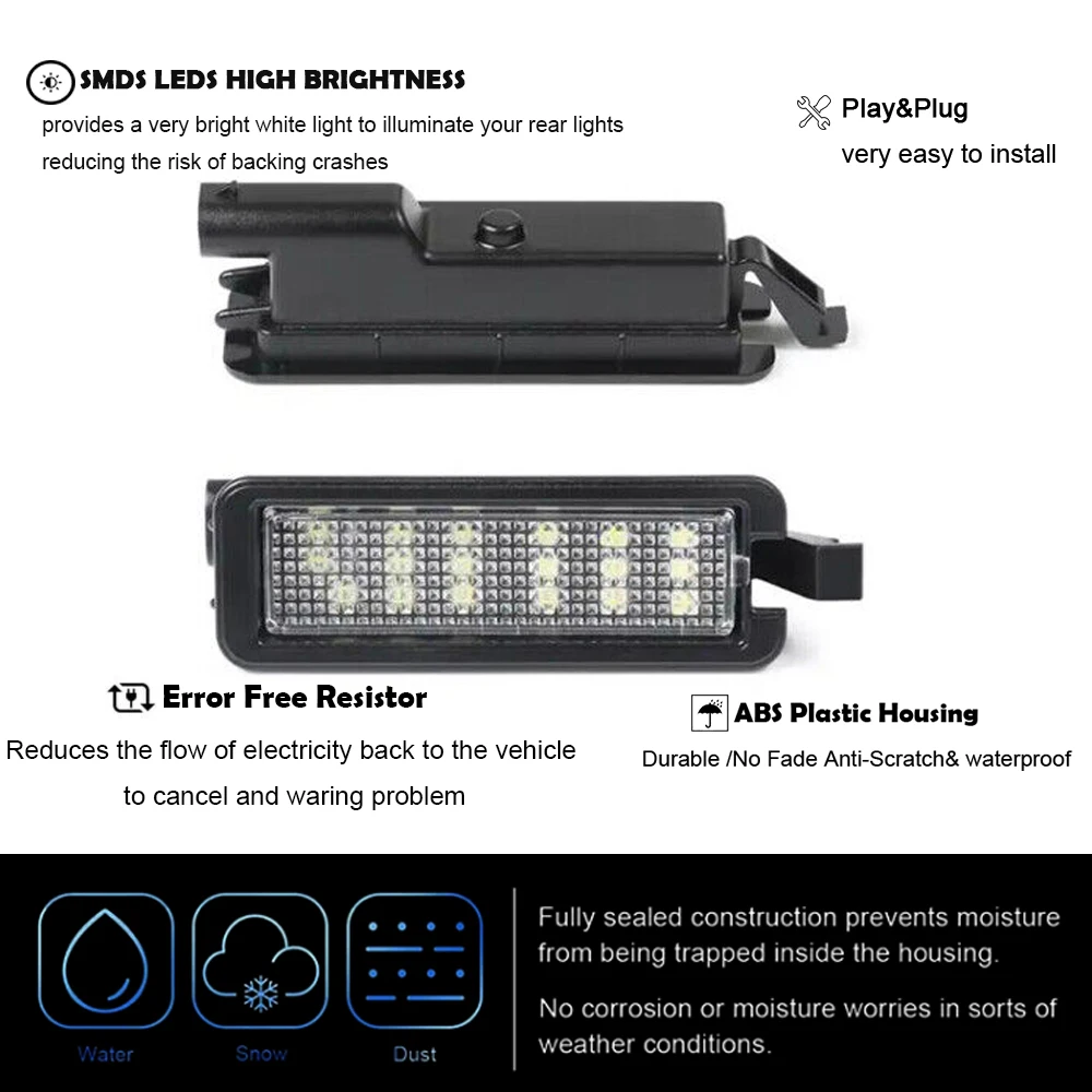 1 قطعة لا خطأ LED البوابة الخلفية لوحة ترخيص أضواء ل جيب كومباس كرايسلر رحلة باسيفيكا 300 شاحن دودج تشالينجر العلامة مصباح #5