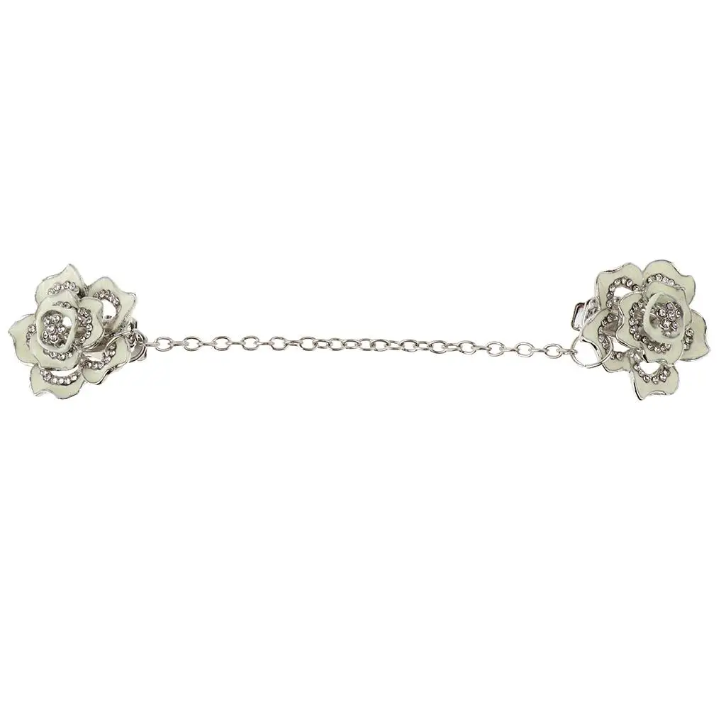 المرأة خمر حجر الراين سترة سترة كليب سبيكة زهرة الملابس كليب