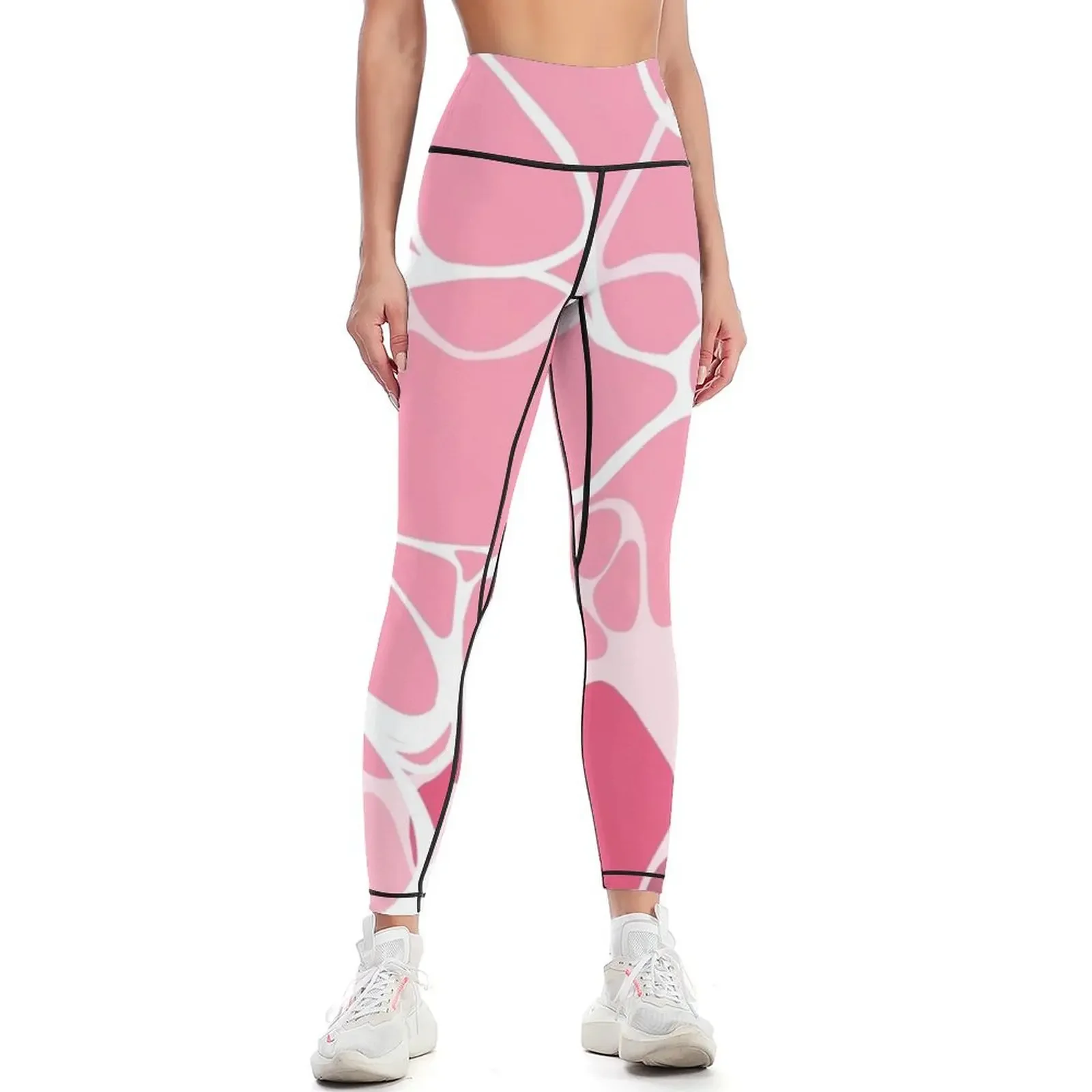 

Pink Ocean Leggings Women's high waist Women's gym Tight fitting woman active wear Womens Leggings