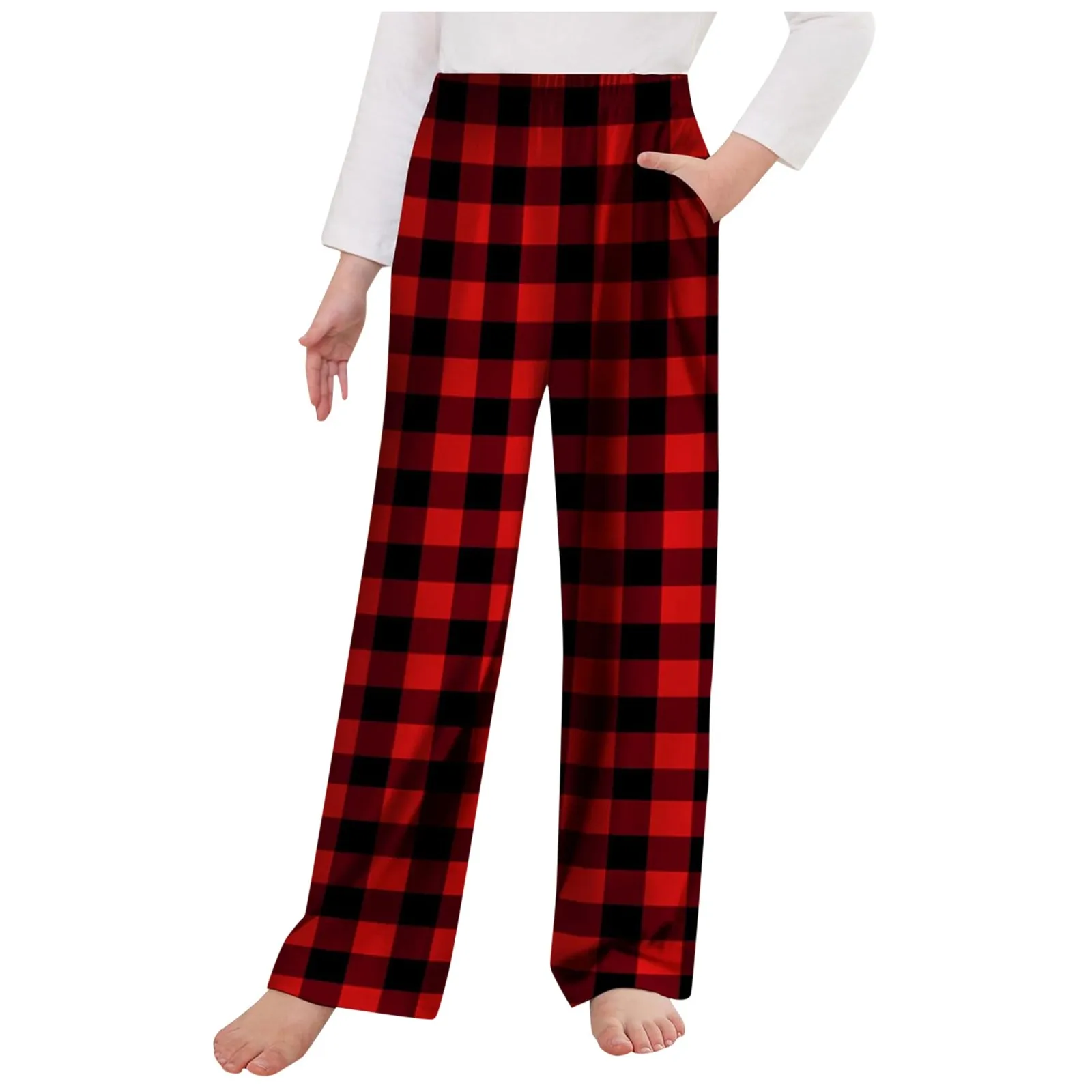 Kids Pajamas Pants Toddler Pajama Pants For Girls Long Sleep Plaid Pants Soft Bottoms With Pockets Short Pants For Teen Girls