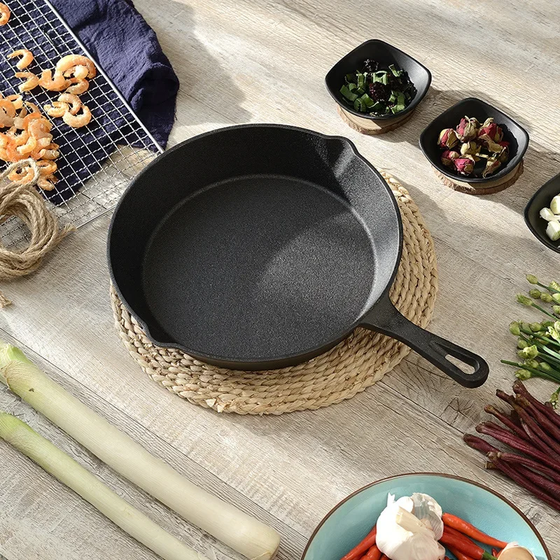 Jia Cast Iron Small Pan, Durable Mini Omelette Pan, Raw Iron Physical Nonstick Pan, Pancake Pan Small Frying Pan