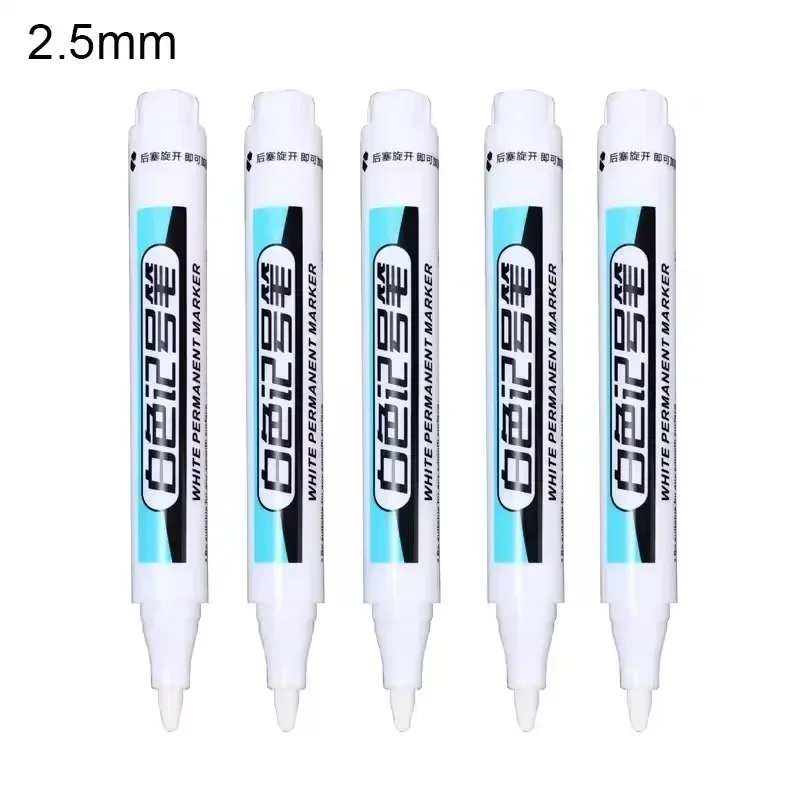 0,7/1,0/2,5 mm weiße Permanentmarker, Farbstifte für Holz, Stein, Kunststoff, Glas, Metall, Leinwand, Keramik, Kunstbedarf