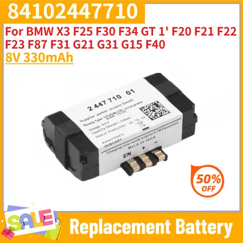84102447710 High Quality Battery 8V 330mAh For BMW 1' F20 F21 F22 F23 F87 F31 X3 F25 F30 F34 GT G21 G31 Replacement Battery