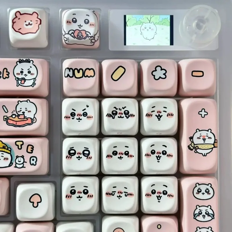 Chiikawa Keycaps Sublimation Cute Cartoon Custom Keycap Set For Mechanical Keyboard Cross Axis DIY Replacement Keycaps