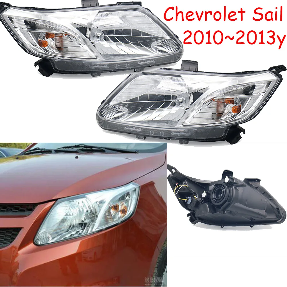 1pcs car styling head light for chevrolet Sail Headlight 2010~2014y halogen bulb Fog Lamp Sail headlamp Taillight