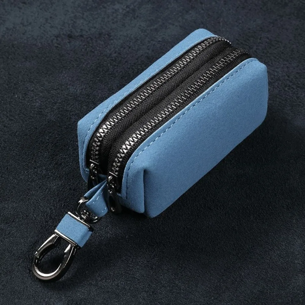 

Portable Suede Leather Keychain Wallet Multifunctional Large-Capacity Key Pouch Bag Zipper Coin Purse For Men Women