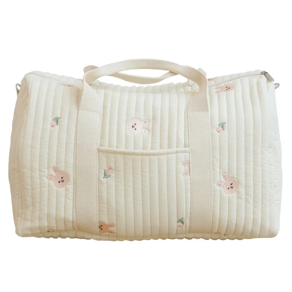 

Large Capacity Travel Luggage Bag Foldable Cartoon Bear Handheld Duffle Bag Multi Functional Sweet Flower Cute Mommy Bag
