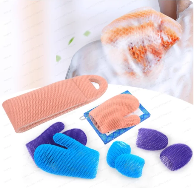 Bath Silicone Sponge – Northeast Rub Back Scrubber & Mud Bath Towel with Honeycomb Mesh Texture