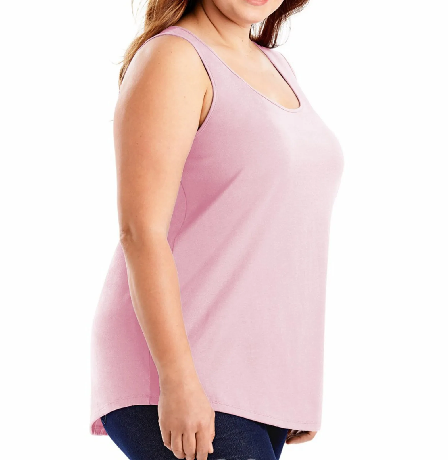 Koszula damska Plus Size Shirttail Tank Solidny top bez rękawów dla kobiet Letni top dla kobiet Casual Sleeveless