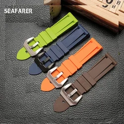 Top quality 22mm 24mm Gray Green Red Blue Camo Silicone Rubber watchband For Panerai strap for PAM111/441 Watch band