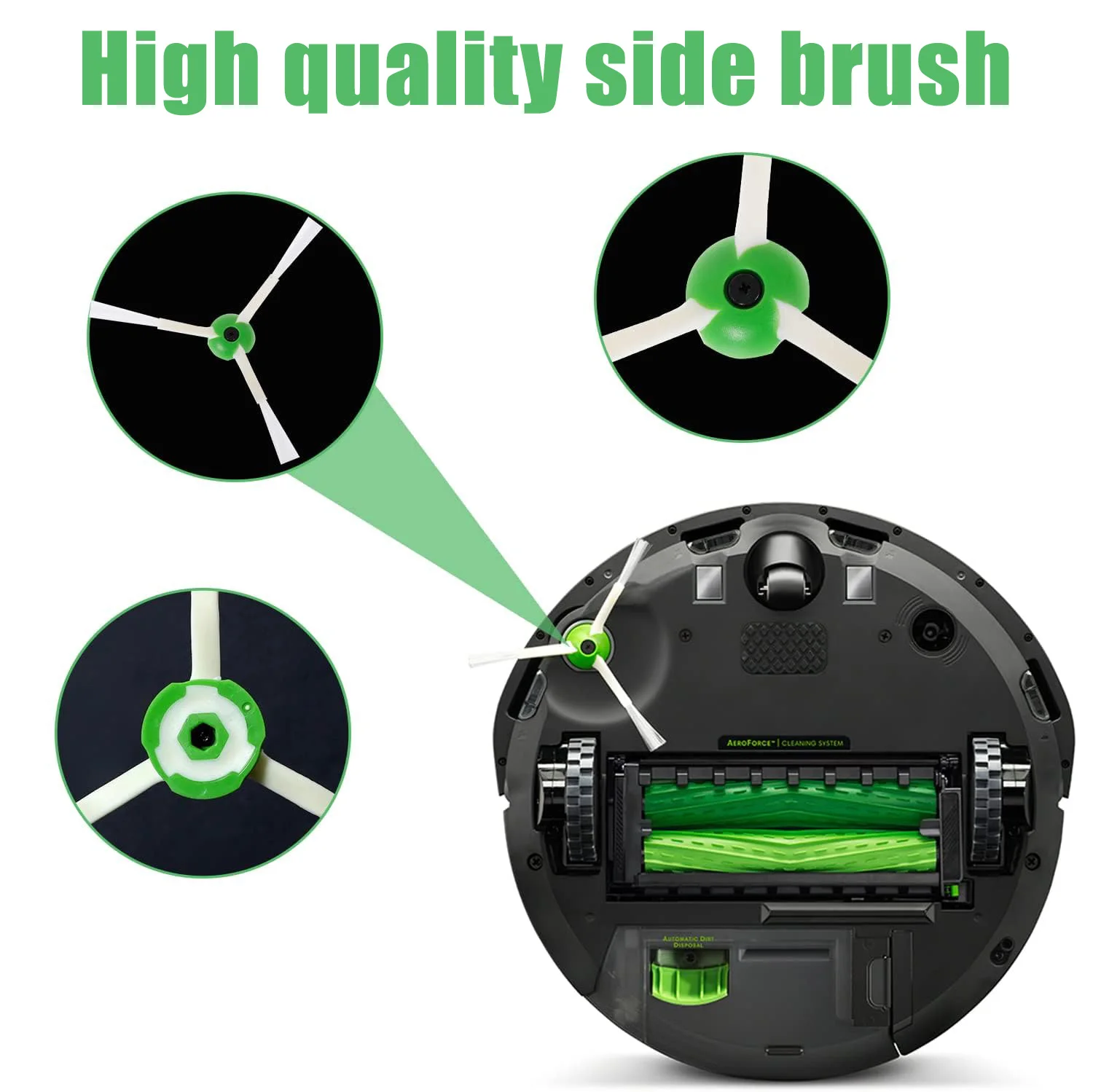 Escova lateral para iRobot, aspirador de pó, i3, i3, i4, i6, i7, i7, i8, i8 Plus, E5, E6, E7, J7, J7 Plus, 12pcs