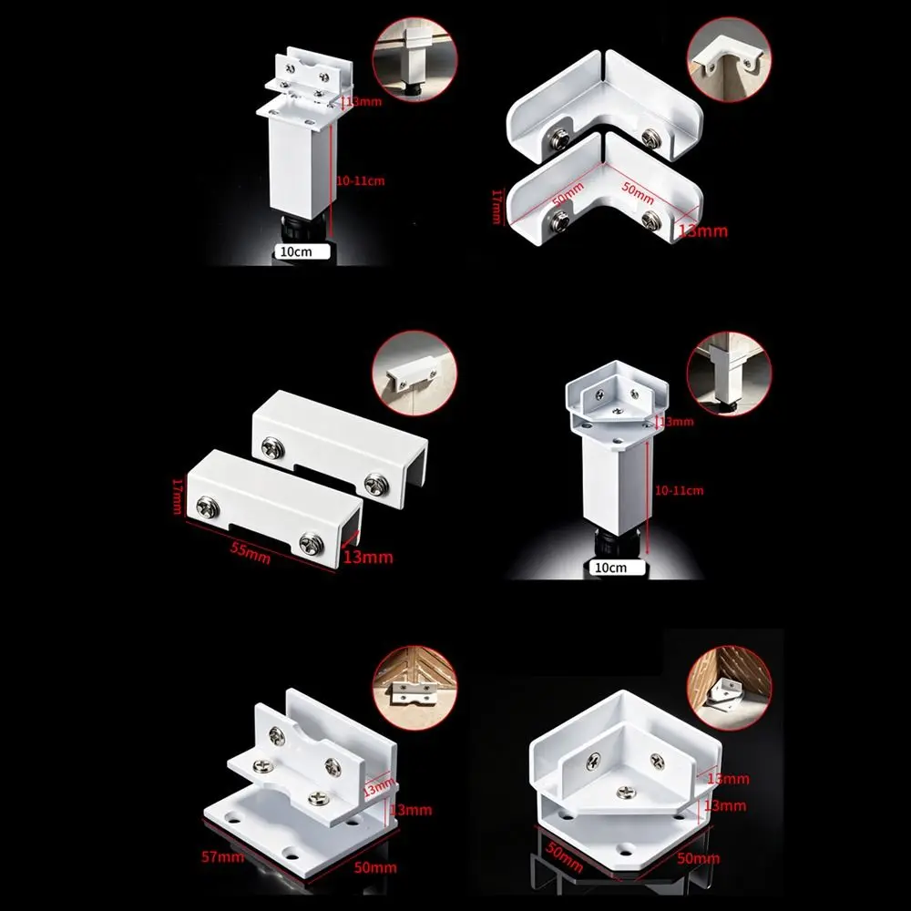 Aluminum Alloy Adjustable Support Leg Bracket Heavy Duty White Aluminum Corner Clamps Waterproof Rust Resistant Tile Holder