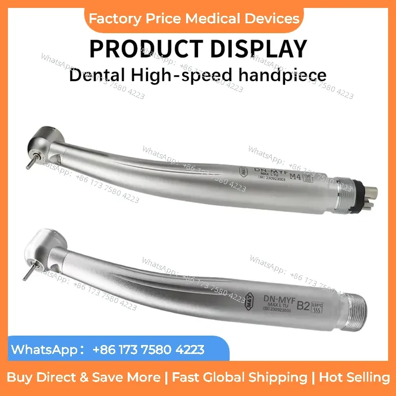 2026 M&Y MAX1 High Speed Air Turbine LED Handpiece Push Button 3 Water Spray 2/4 Hole Connector for Clinic fastshippin
