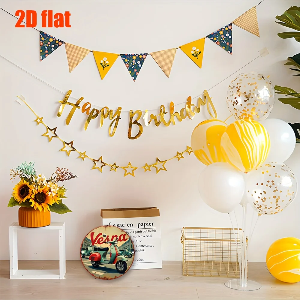 2D Flat, 2D Flat Retro Vesna Scooter Metal Wall Art - Vintage Aluminum Tin Sign, 19.69x19.69inch, Easy to Install, Perfect for B - view 2