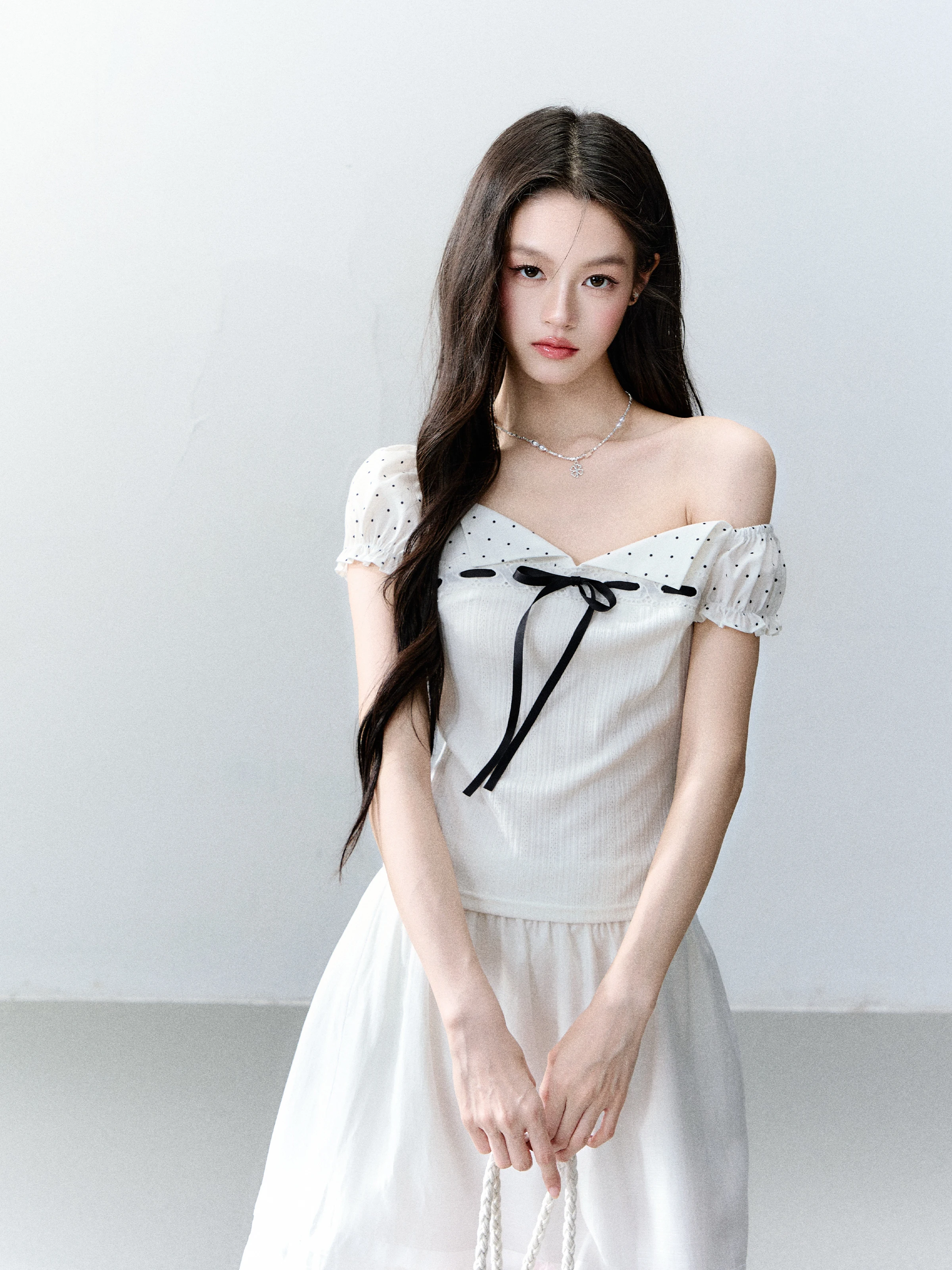 Retro Sweet Style Square Collar Side Shoulder Waist Cinched T-Shirt for Artistic Girls Fragile Heart Brand Summer Short Sleeve