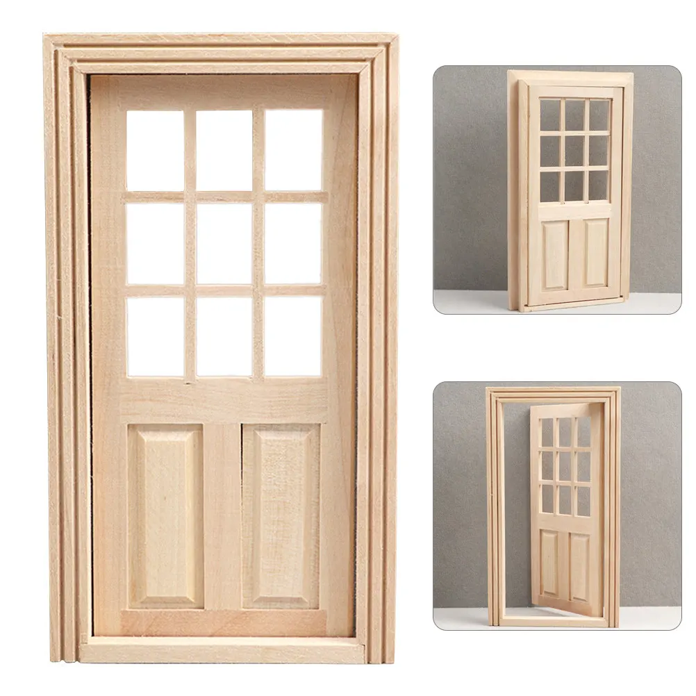 

Деревянная миниатюрная дверца ручной работы: элегантный и простой дизайн для интерьеров кукольных домиков, создающий сказочную и уютную атмосферу