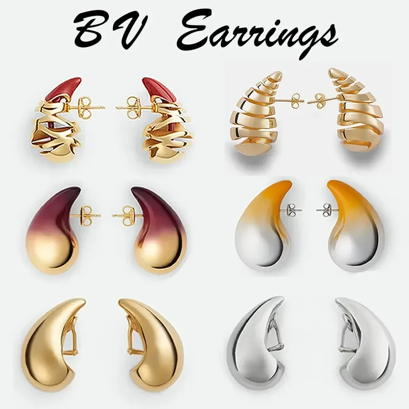 BV Women's Earrings High Quality 2023 Fashionable Luxurious Drop Shape Temperament Jewelry Colors Available