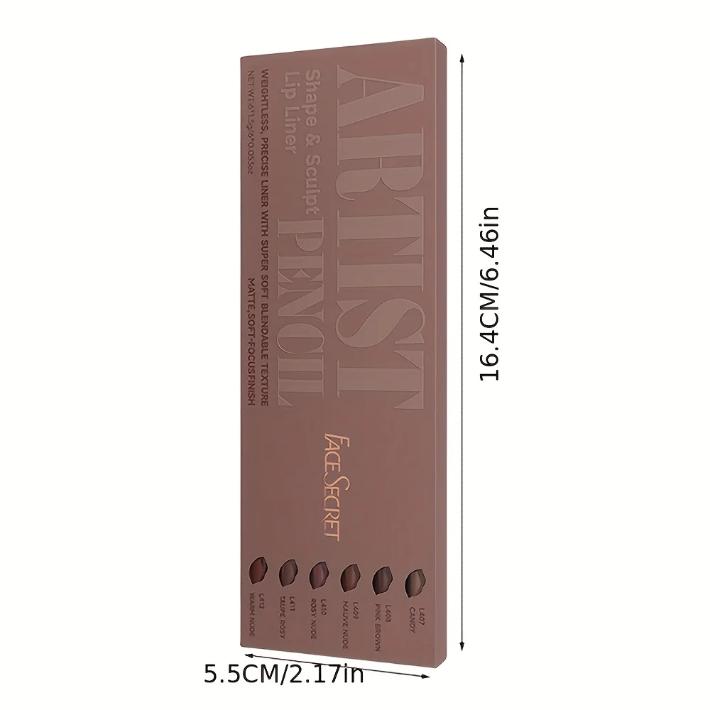 6Pcs Velvet Matte Lip Liner Set - Long-Lasting, Non-Dry Formula | Versatile Shades for All Skin Types | Includes Berry, Brown