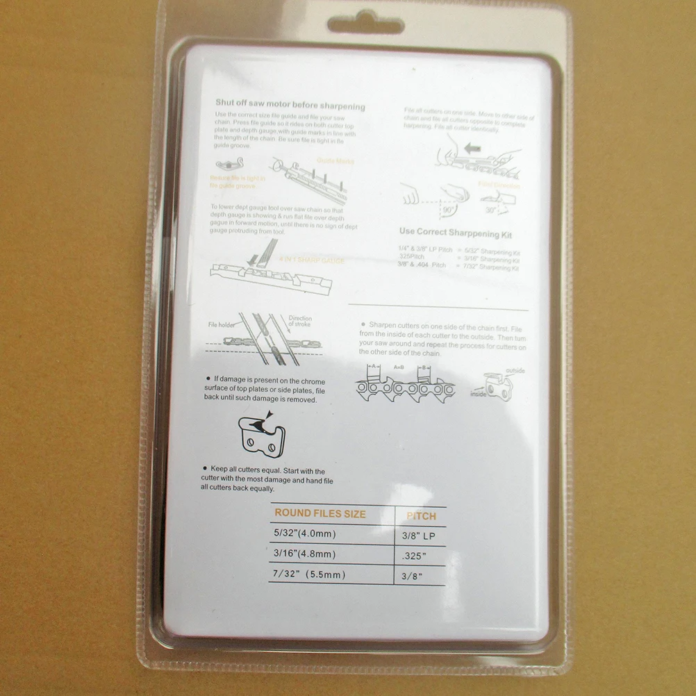 

10pcs Chainsaw Sharpening File Filing Durable Portable Set for Woodworkers Professional Tool