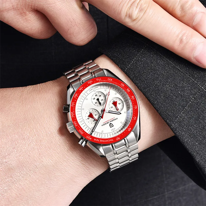 PAGANI DESIGN NEW V5 Men\'s Quartz Watches Sapphire Luxury Chronograph Stainless Steel Waterproof Watch Relogio Masculino 1701