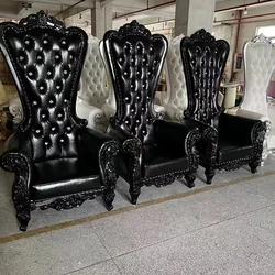 2pcs Wholesale Cheap High Back King Throne Chair For Sale Royal Gold Classic Throne Chair