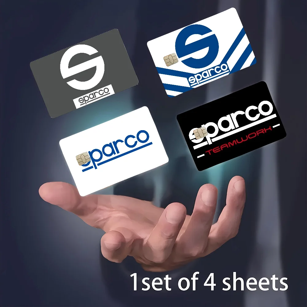 Sparcos Anime Cartoon 1 set di 4 pezzi Custodia con nastro adesivo in pelle di orso per grande carta di debito di credito lato anteriore