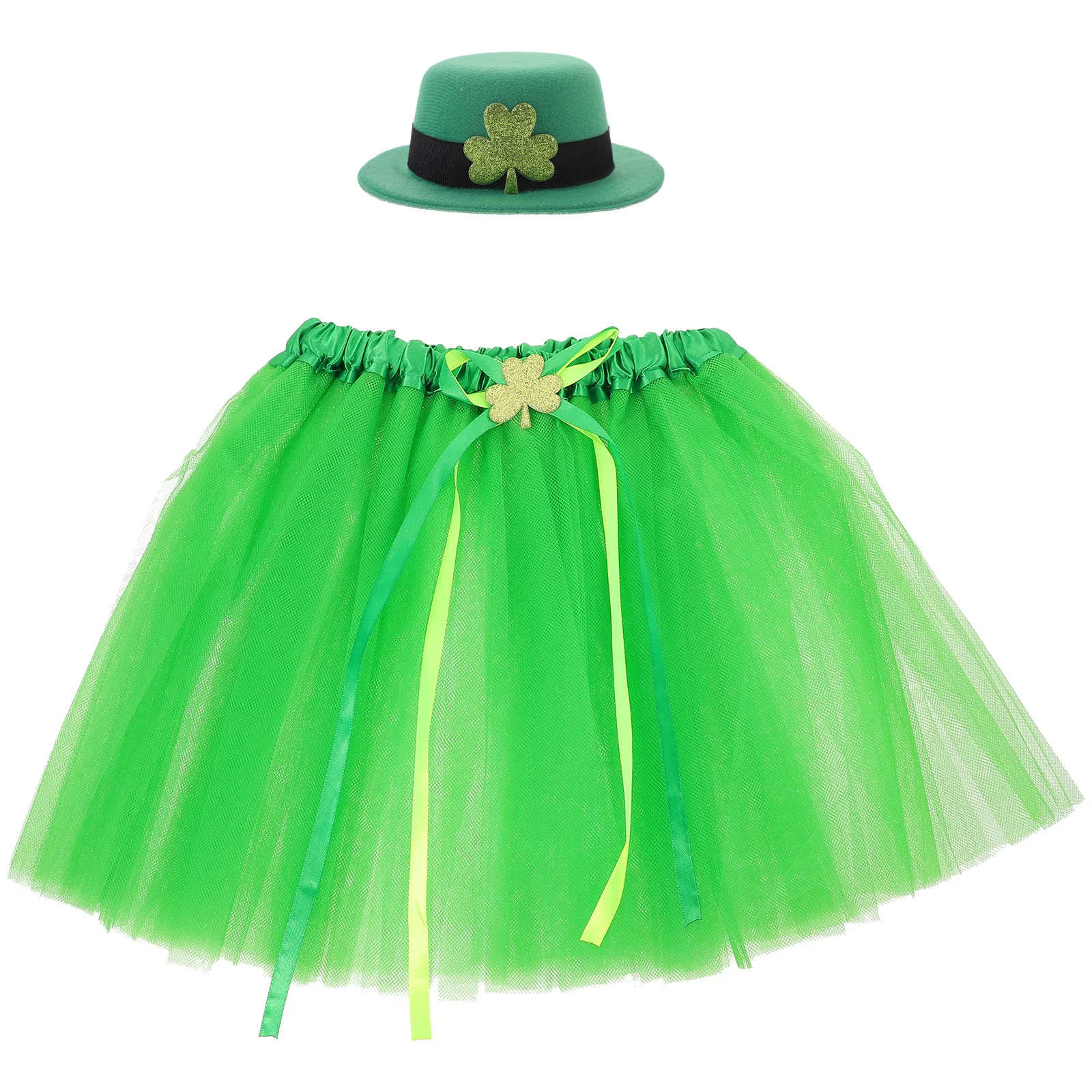 1 ensemble St Patricks Costume Tutu jupe haut-de-forme enfants robe de soirée accessoires de Cosplay scène Performance St Patricks Day Costume