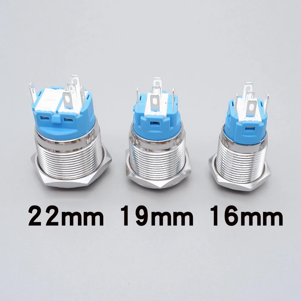 Buttons Switch 12v 220v 5v LED Light Car Motorcycle On Off Push Button Momentary Latching 16mm 19mm 22mm Waterproof High Head ﻿