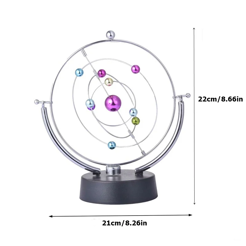 Kinetic Art Asteroid Electronic Perpetual Motion Nine Planets Newton Pendulum Model Kinetic Orbital Revolving Home Room Decor