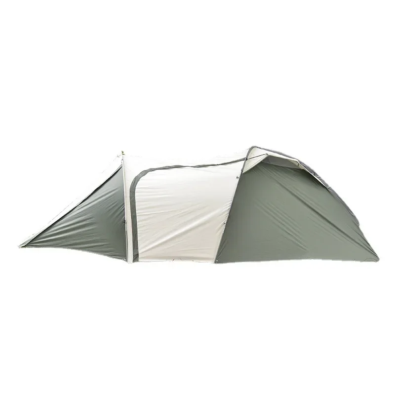 Single-Layer Aluminum Pole Oxford Tunnel Tent Outdoor Camping One-Room One-Hall Three-Person Family Rain-Proof Polyester