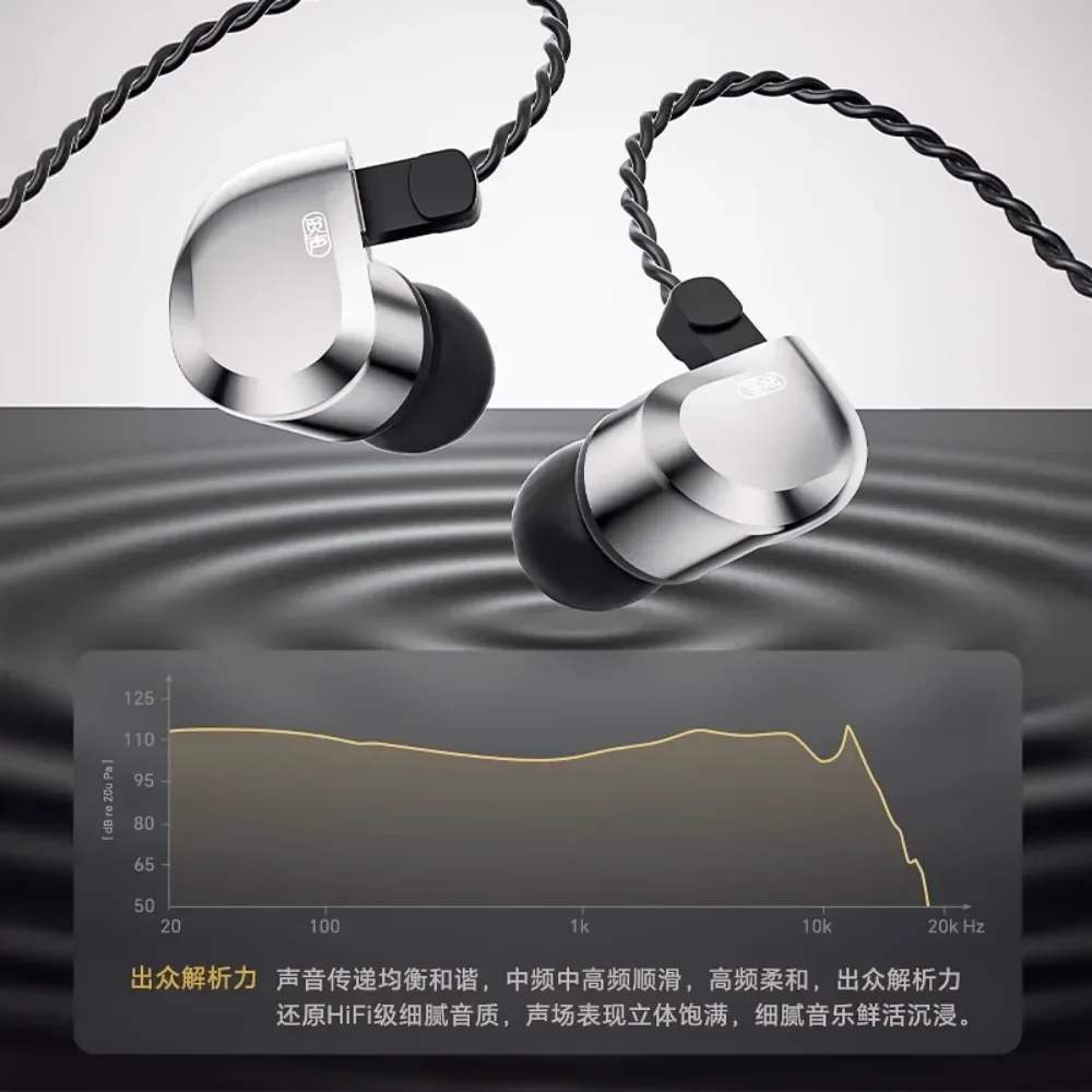 MISIOM Tianzuo HiFi headset wired high sound quality in-ear high quality 3.5mm Type-C supports wire control with microphone gift