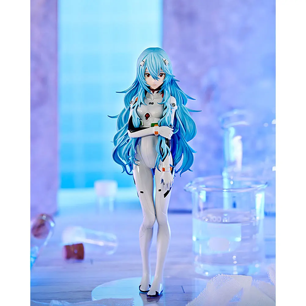 17Cm Eva Anime Figuur Ayanami Rei Lang Haar Staande Animatie Speelgoed Model Geschenkcollectie Ornamenten Decoratie Pvc