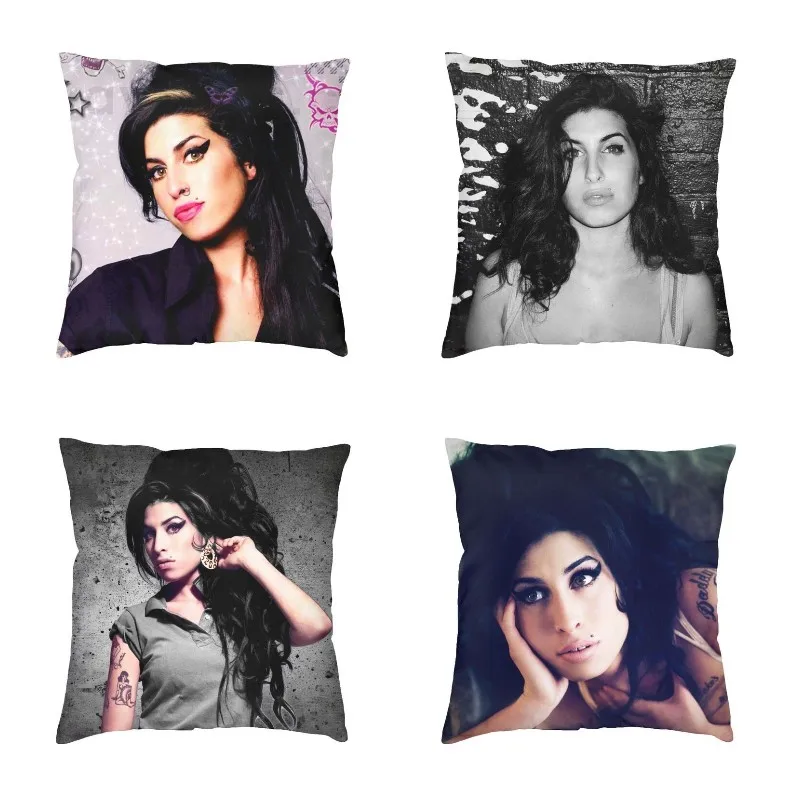 British Singer Amy Winehouse Cushion Covers Sofa Decoration Square Throw Pillow Case 40x40